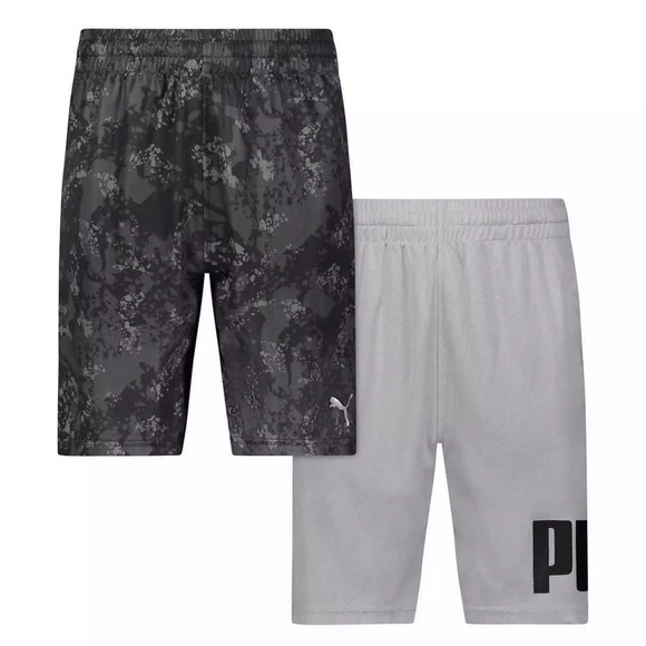 Puma basketball shorts PUMA Youth 2-pack Short Large X-Large Medium Black Gray - Picture 2 of 11